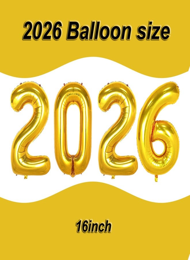 Tagberoy بالونات ذهبية لعام 2026، بالونات رقم 2026 مقاس 16 بوصة، بالونات أرقام 2026 لمستلزمات حفلات رأس السنة الجديدة 2026، بالونات فويل 2026 لتزيين رأس السنة الجديدة 2026 - Image 2